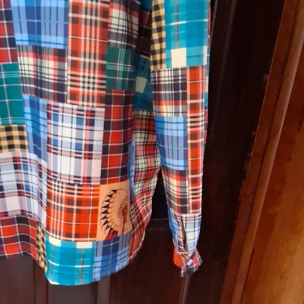 Plaid Patchwork Hooded Jacket in Multicolor - Picture 14 of 15